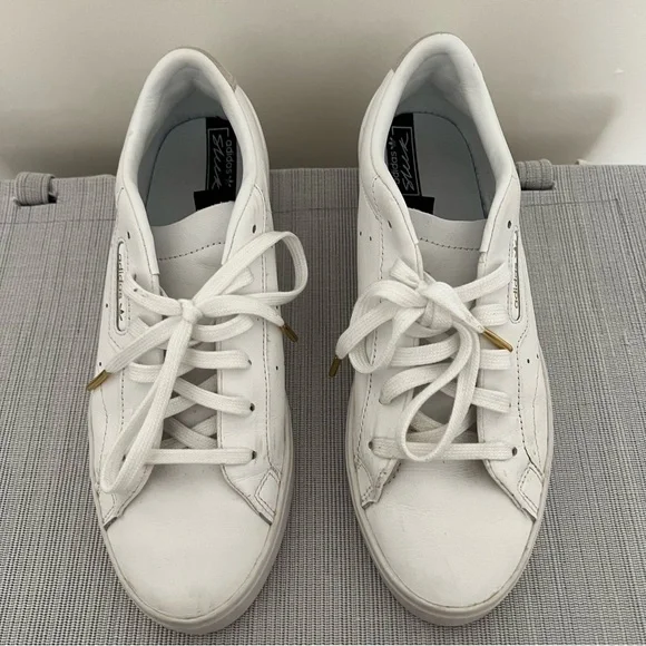 Adidas Women's Sleek Low Top Leather Sneakers - Picture 10 of 11